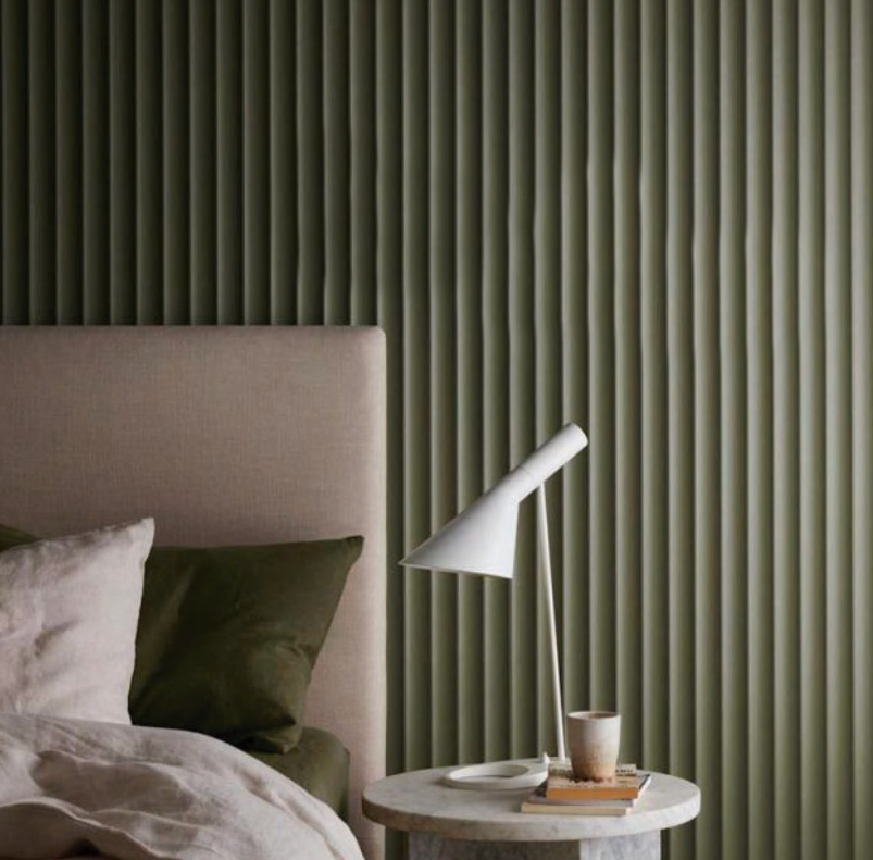 Caja de Lambrin WPC Verde Olivo curveado - 16 paneles