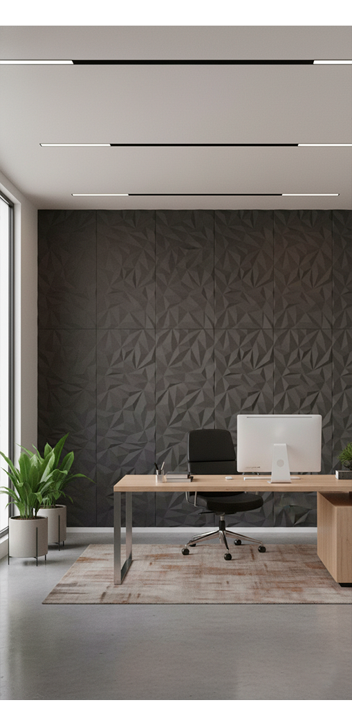 Panel Roca PU Triángulos 3D